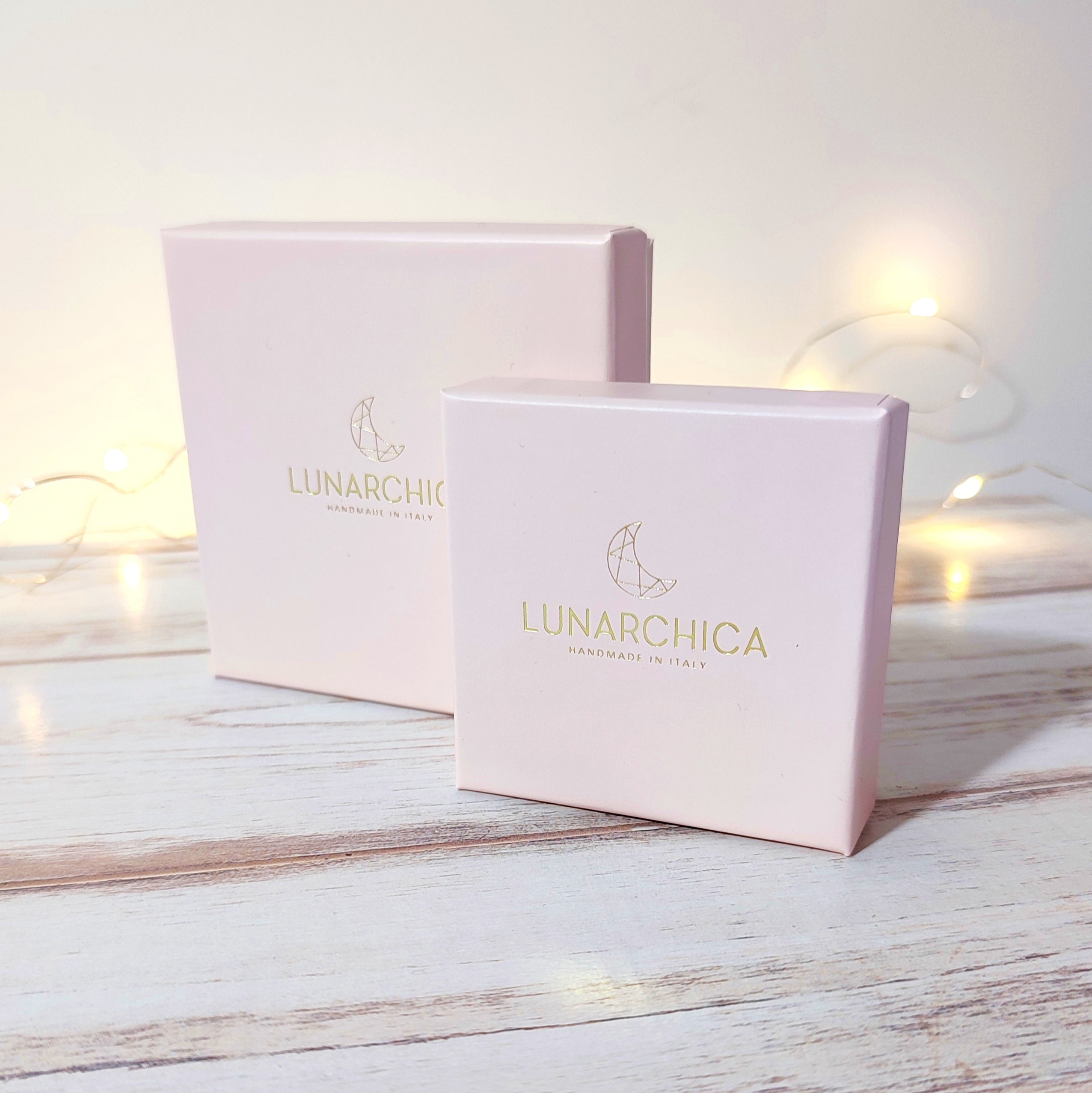 Orecchini pendenti in argento 925 placcato Oro 18k con Luna in Argilla Polimerica
