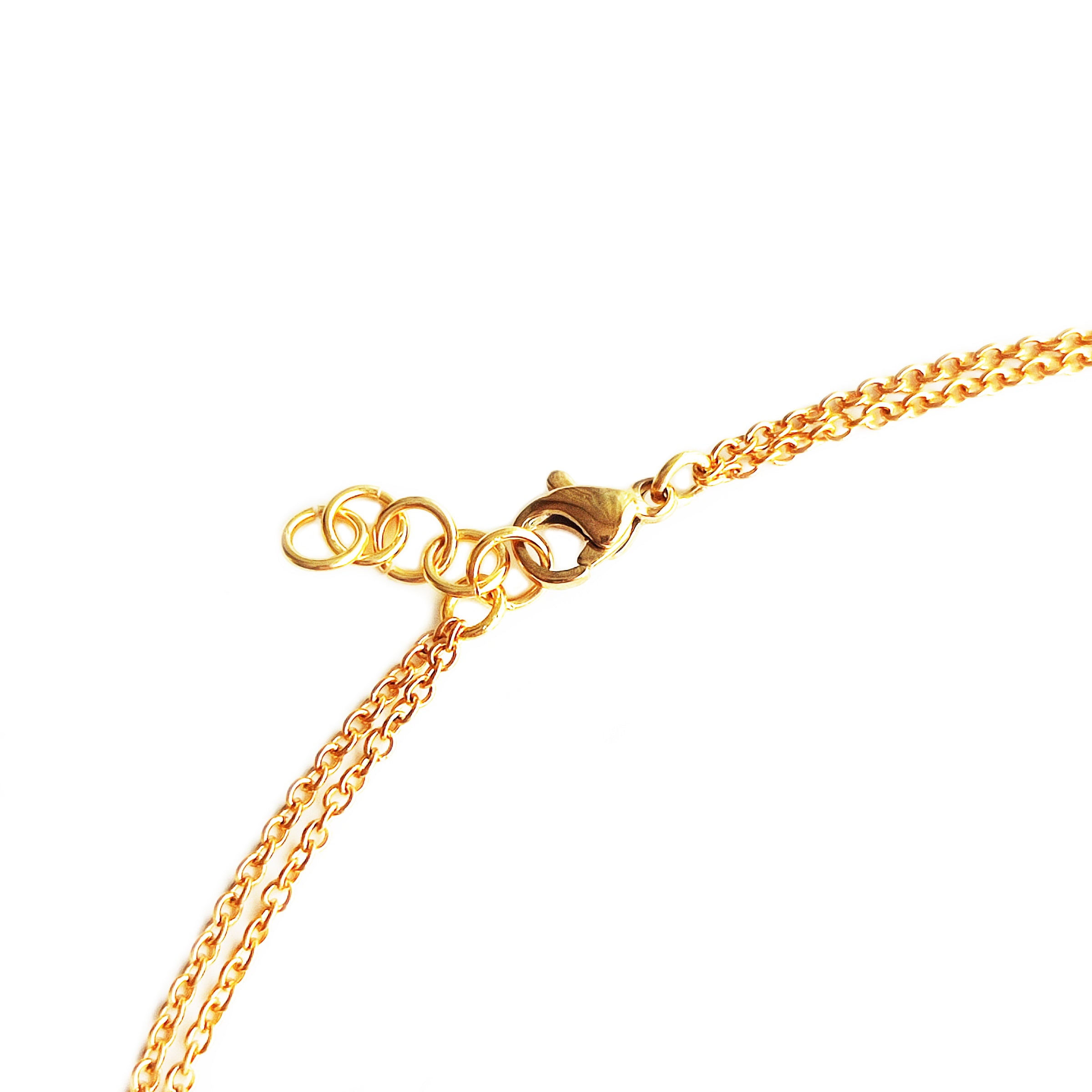 Collana in acciaio inox con Stella e Luna in argilla Polimerica