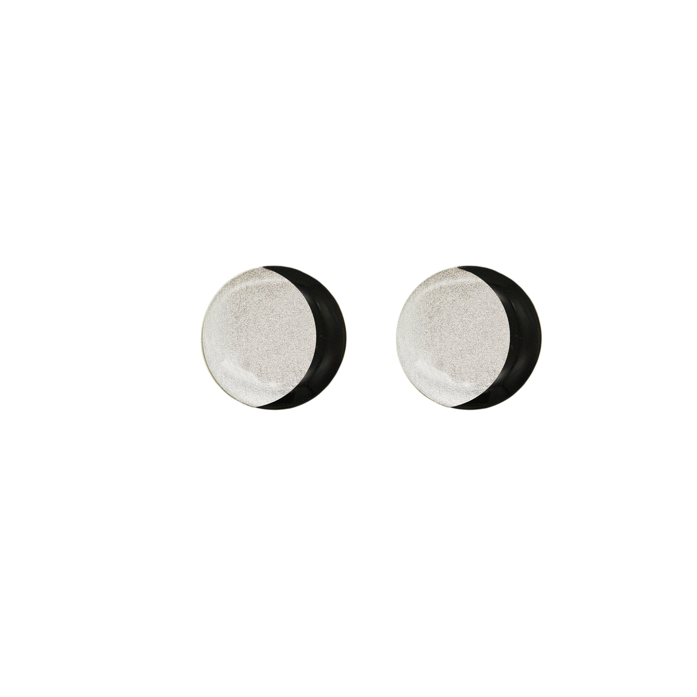 Orecchini a lobo in argento 925 con Luna in Argilla Polimerica Nera