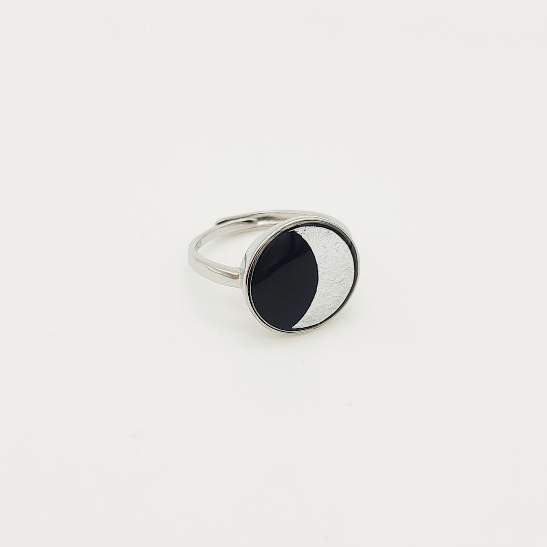 Anello Minimal in Argento 925 con Fasi Lunari Regolabile