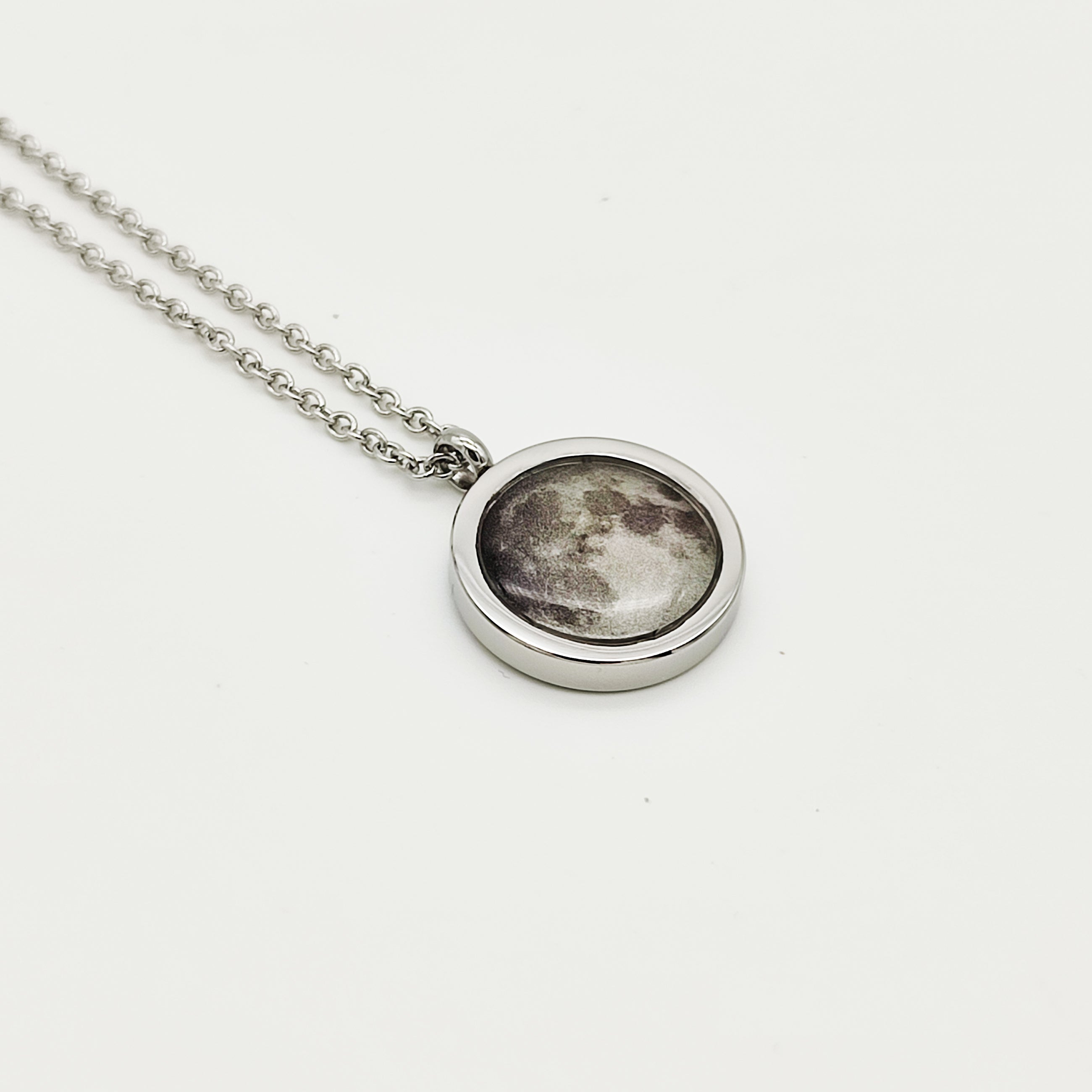 Collana con pendente Luna in Acciaio Inossidabile