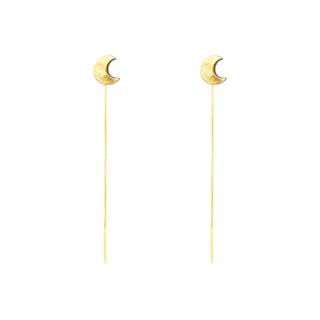 Orecchini pendenti Moon Love Minimal in Argento 925 placcato oro