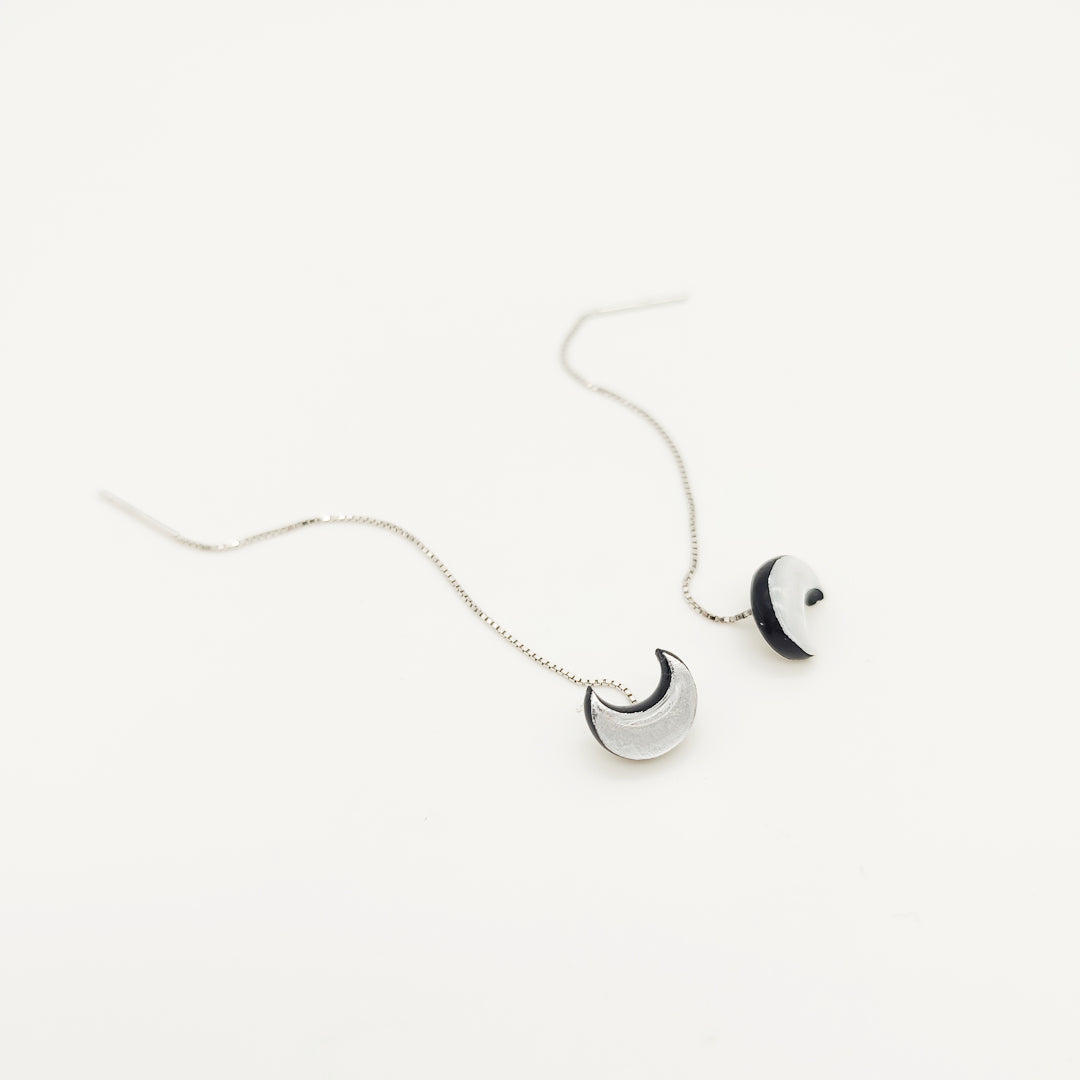 Orecchini pendenti Moon Love Minimal in Argento 925 placcato oro