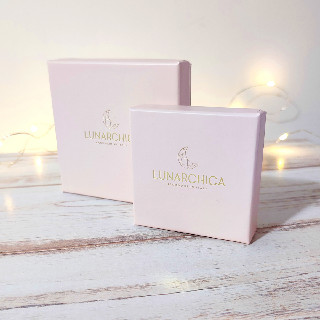 Collana Minimal con Fasi Lunari in Acciaio Argentato o Dorato